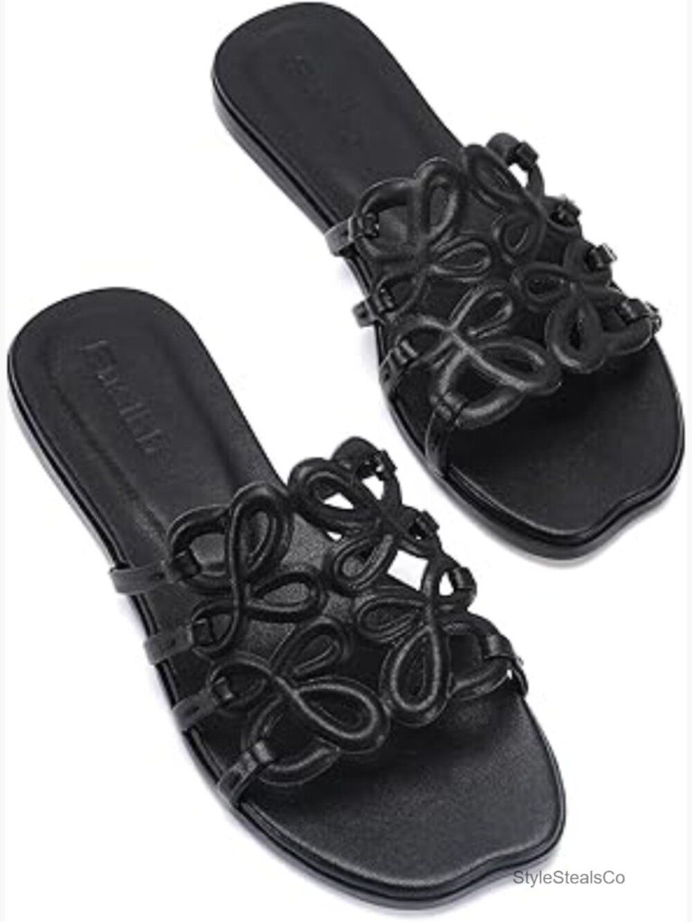 Luxury Flat Sandals Open Toe Slip On Slides Comfortable Summer Shoes